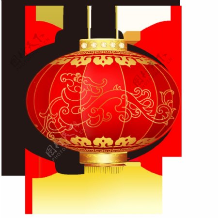 中式新年花纹灯笼元素