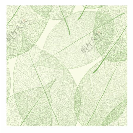绿色树叶纹理无缝背景矢量素材