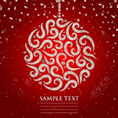 圣诞节几何红色背景ai素材下载