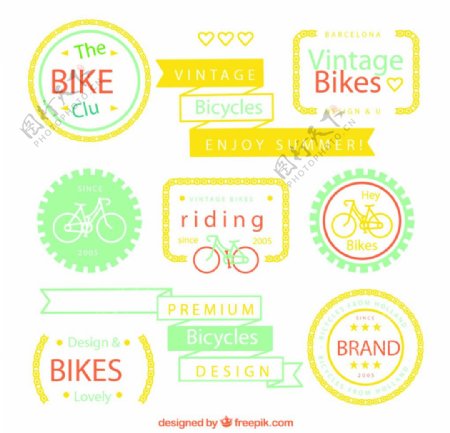 单车运动标签矢量素材