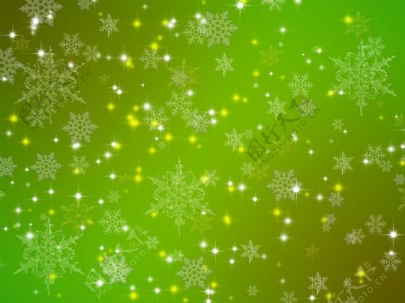 冬季绿色雪花背景图5