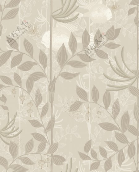 典雅风格植物壁纸图案