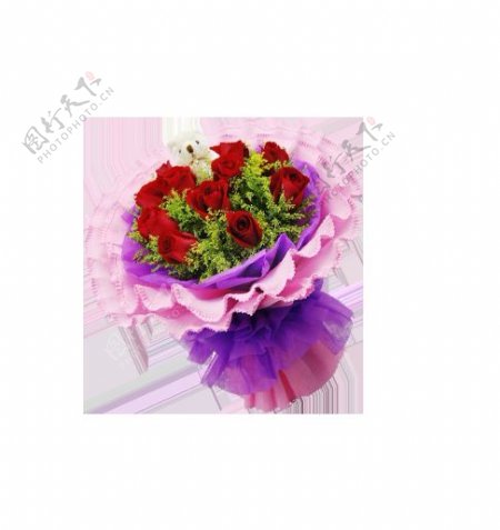 美丽时尚红色玫瑰花花朵花束实物元素