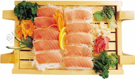 精致三文鱼日式料理美食产品实物