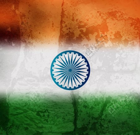 印度国旗油渍纹理背景