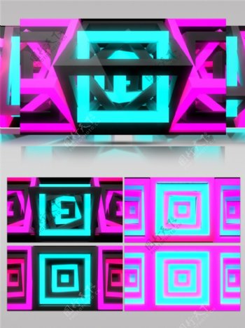 紫光三角方块视频素材