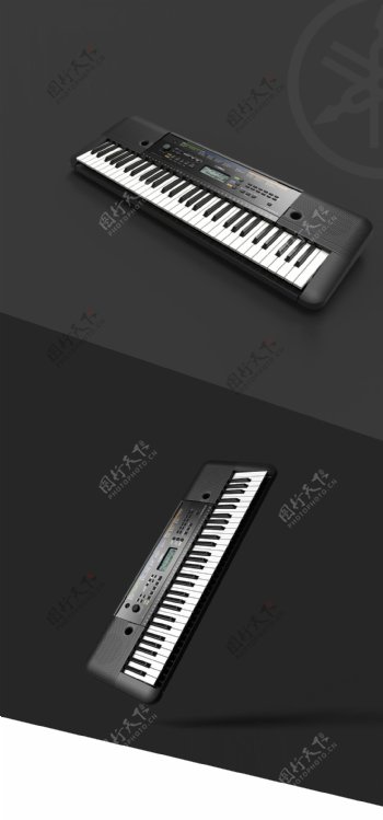 黑色创意的电子琴乐器jpg素材