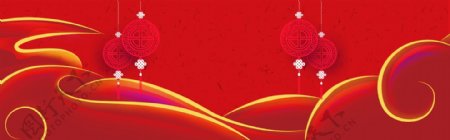 红色喜庆中国风春节banner背景
