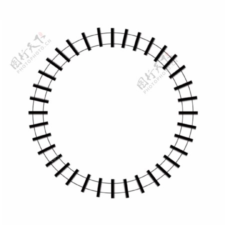 主题公园黑色圆形轨道平面设计元素