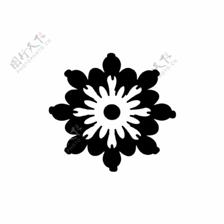 中国风矢量黑白花纹装饰画素材可商用