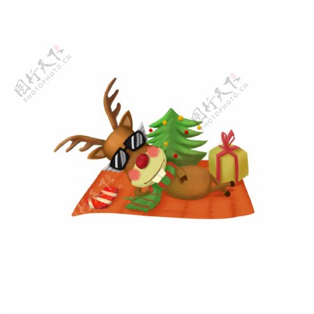 欢乐圣诞节搞笑麋鹿形象