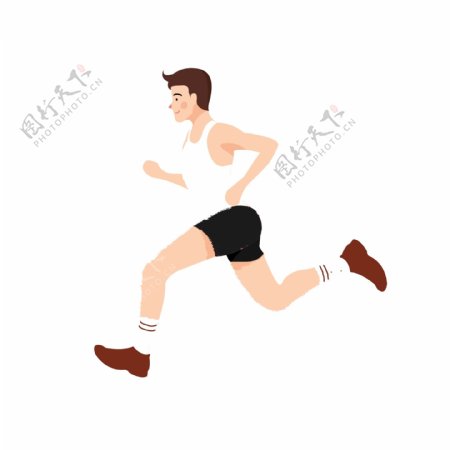 跑步健身的男子卡通元素
