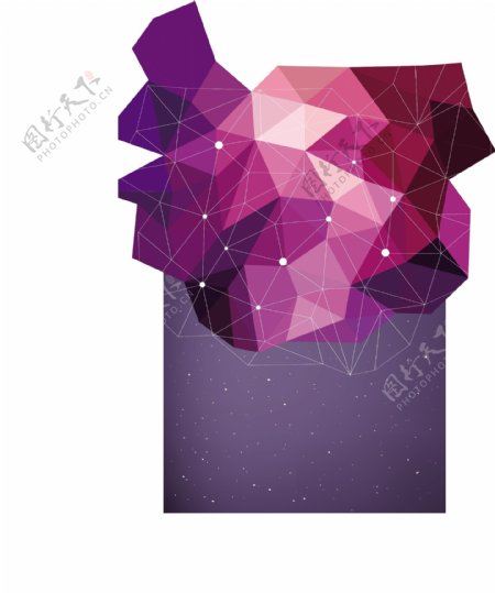 紫色科技风简约扁平网格元素背景设计