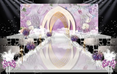 星空紫色唯美主题婚礼效果图