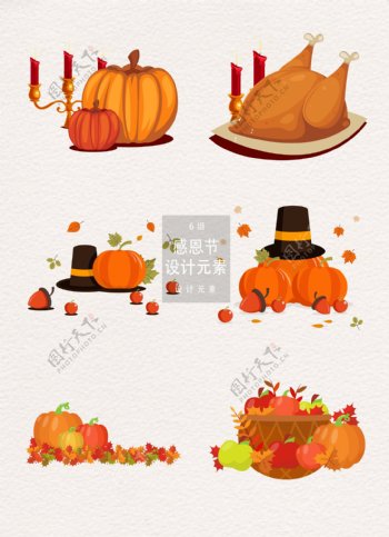 感恩节秋季装饰图案素材