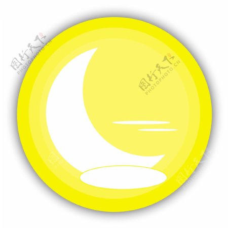 黄色简约中秋节月亮元素设计