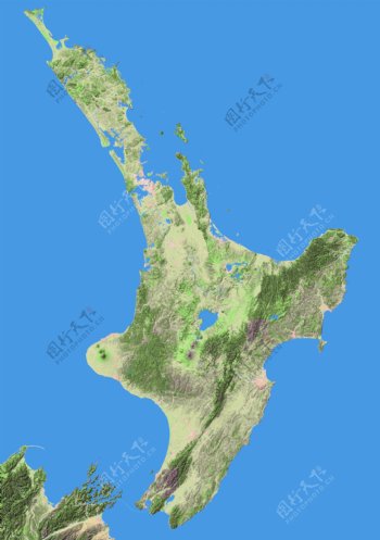 新西兰北岛地形图