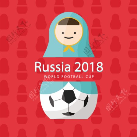 2018年俄罗斯套娃足球杯设计