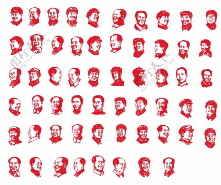58个不同时期毛主像