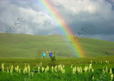 草原上的彩虹美景