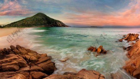澳大利亚岸海石海浪