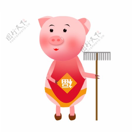 原创小猪粉红卡通可爱动物元素原创商用2019生肖猪猪年