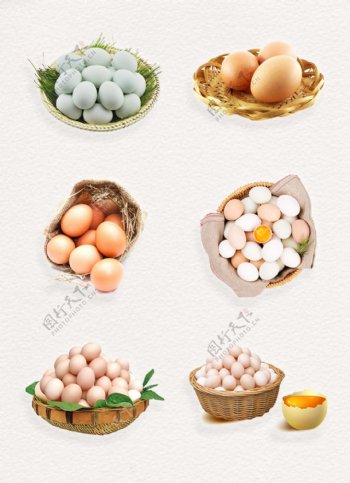 高清篮子里的鸡蛋实物素材