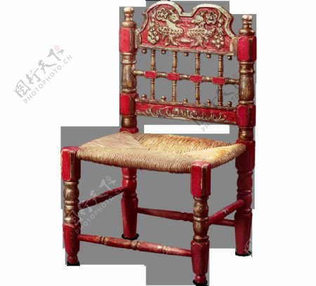 古代红木椅子png元素