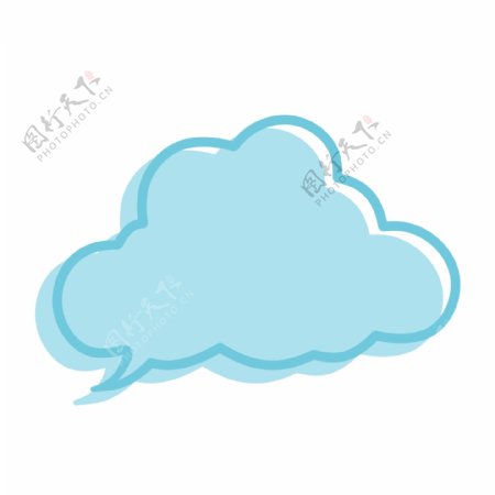爆炸云会话气泡对话框蓝色文艺小清新可商用