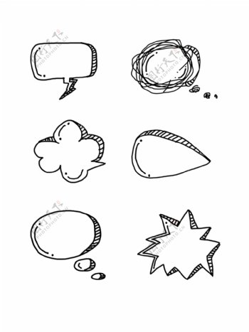 边框对话框气泡对话框手绘对话框