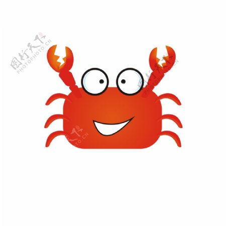 手绘食物大闸蟹原创可商用卡通矢量螃蟹素材