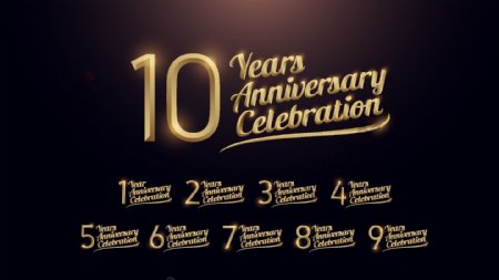 矢量金色立体数字10周年庆典