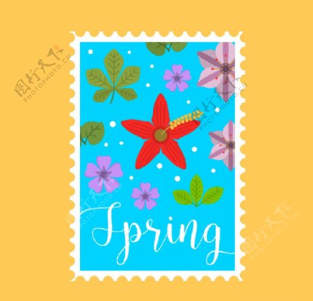花卉邮票贴纸
