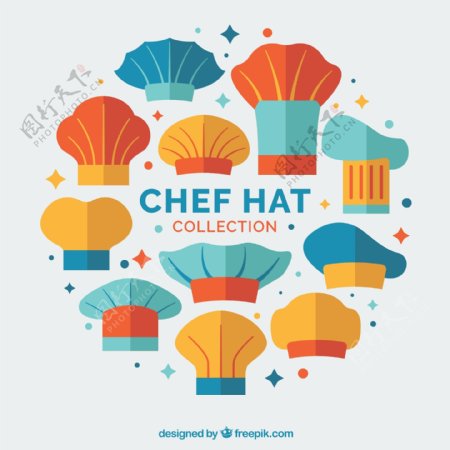 11款彩色厨师帽矢量素材