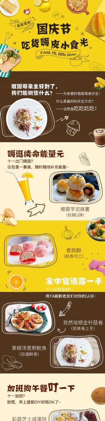 国庆节美食H5详情页