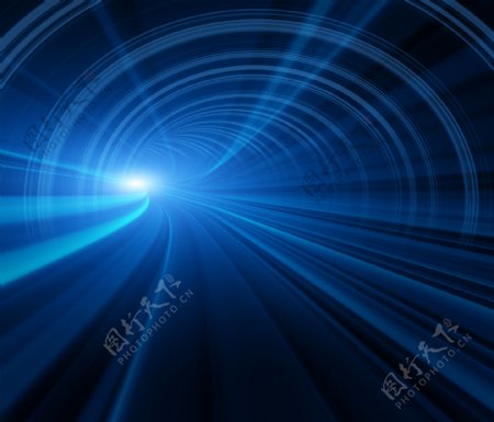 蓝色科技感动感时光隧道背景