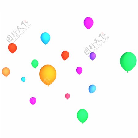 C4D装饰图案漂浮悬浮气球