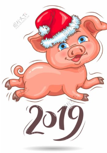 2019卡通圣诞猪
