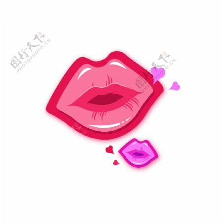 波普风之性感嘴唇KISS抽象彩碰撞矢量图