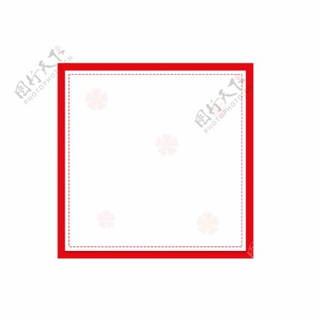 红色喜庆中国风花朵纹理边框元素