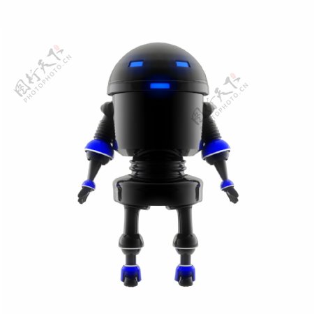 高清3D质感立体黑色科技感人工智能机器人