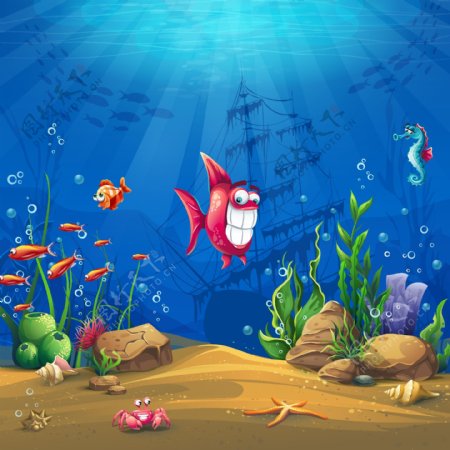 蓝色海底世界小鱼儿