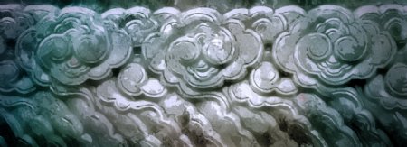 全原创手绘中国风云纹浮雕石质感背景