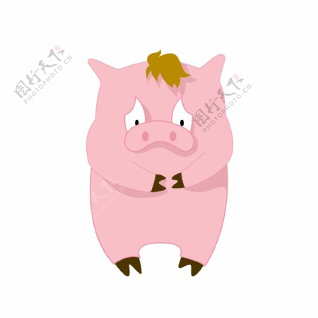 简约猪年卡通猪形象表情包可爱猪元素委屈