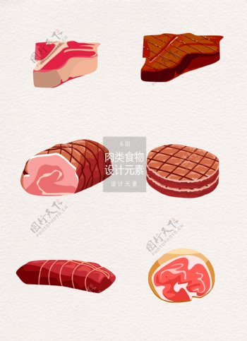 肉类食物ai设计元素