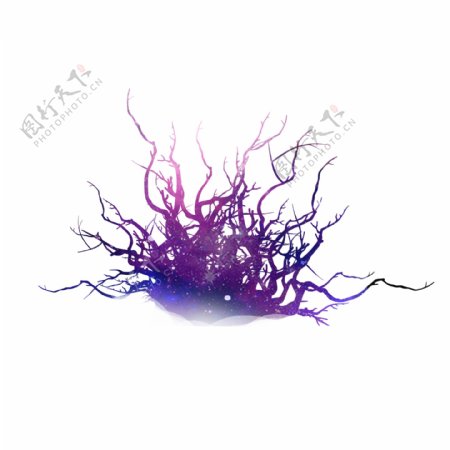 荆棘梦幻紫色装饰素材设计