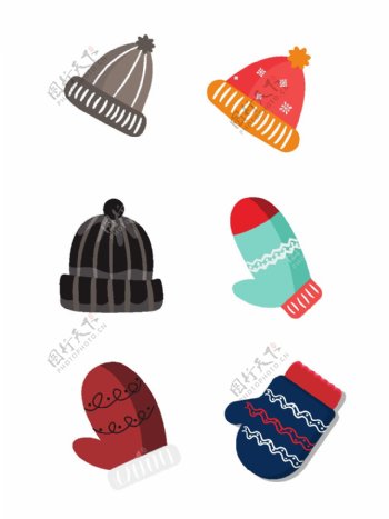 冬季针织帽手套设计元素