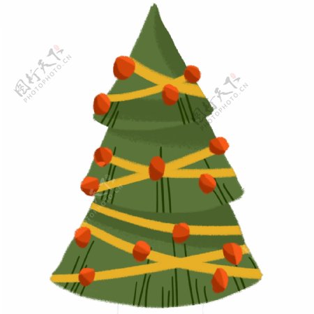圣诞树卡通绿色设计
