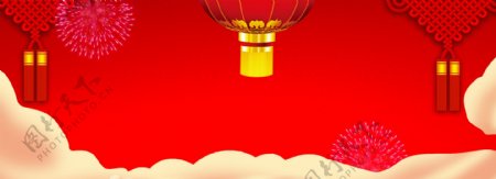 舞狮中国风新年节日banner背景