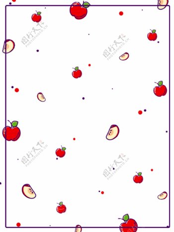 原创手绘水果小清新苹果简约背景素材